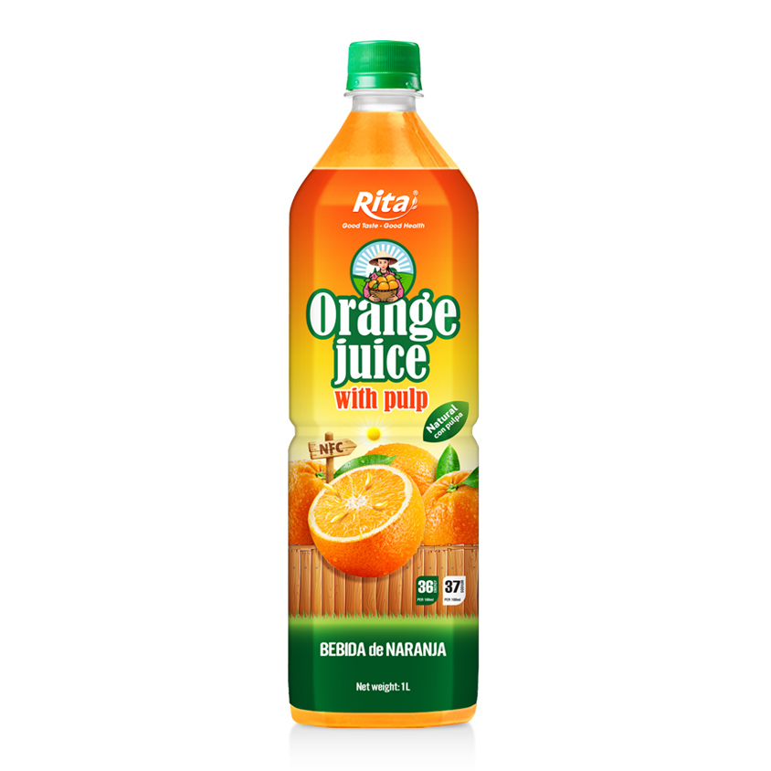 Best Flavor 1L Pet Bottle Orange Juice With Pulp Drink Natural